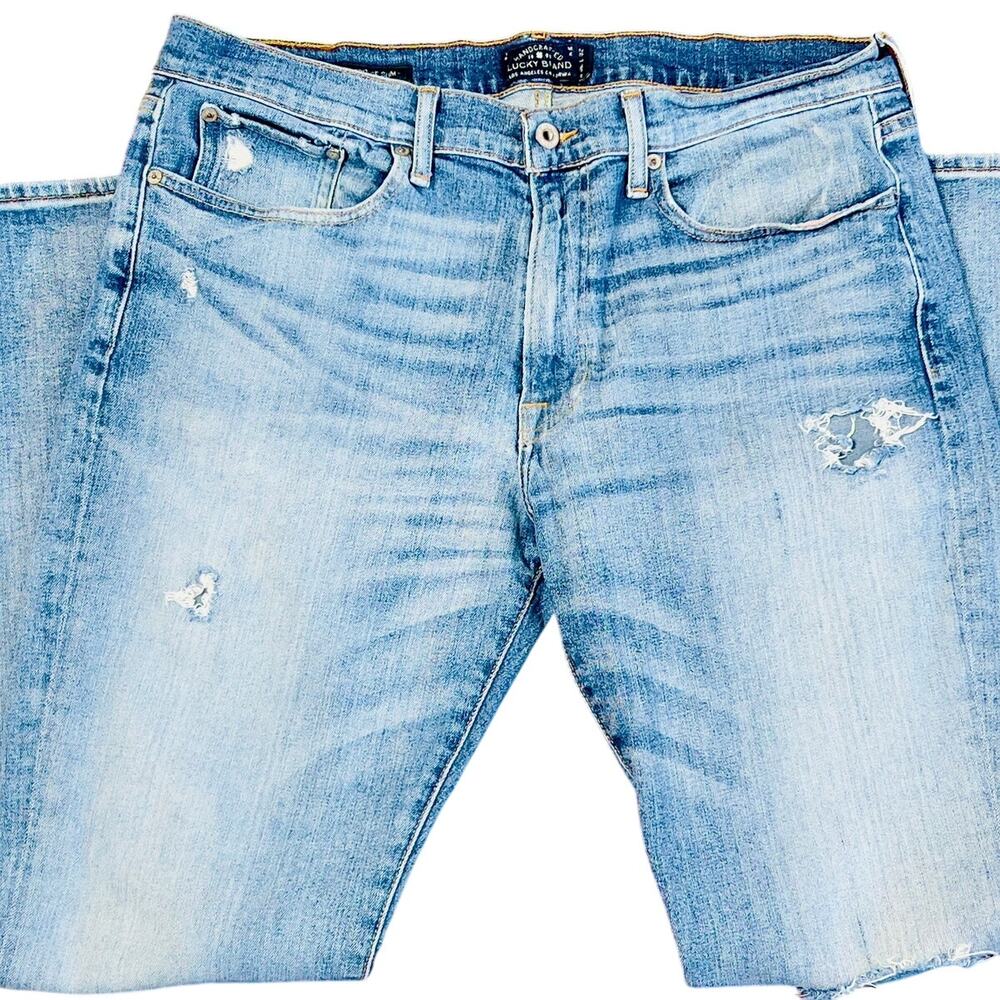 Men Lucky Brand jeans 121 Slim Heritage Regular  Med wash 98% cotton 2% elastane